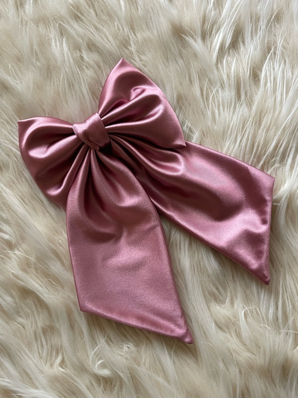 Satin Hair Bow Clip in Dusty Rose Handmade by me! More colors coming!